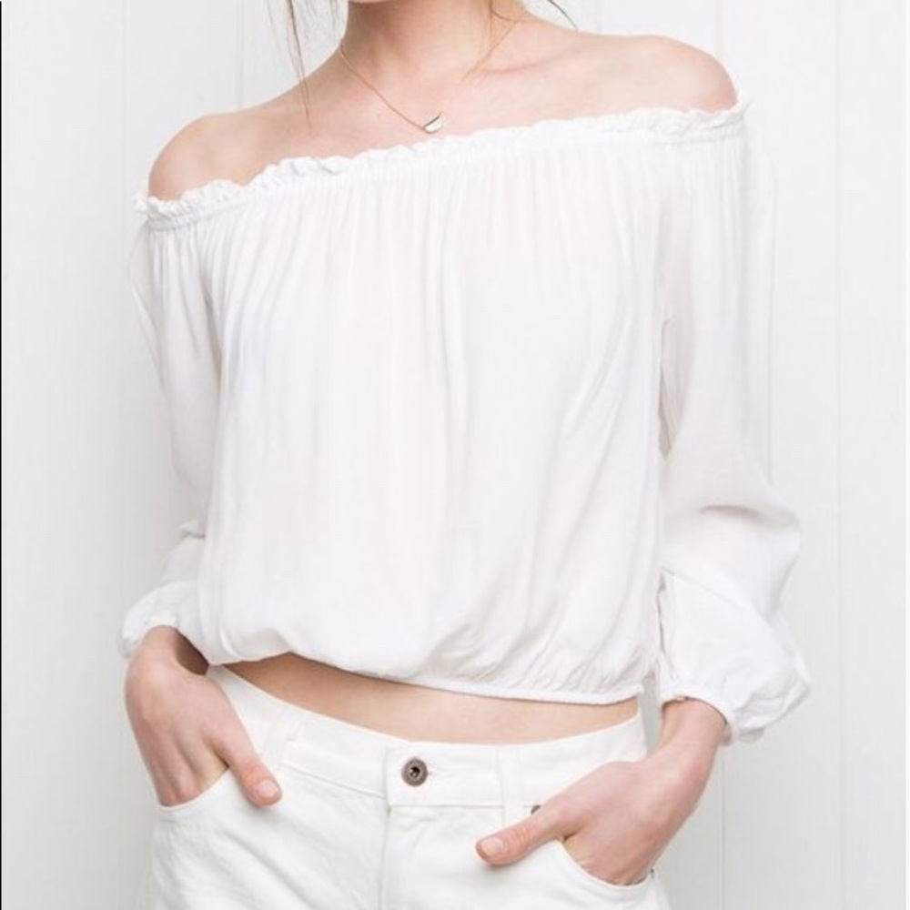 Brandy Melville White Off the shoulder top